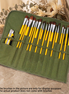 22-Slot Roll-Up Brush Storage Bag 