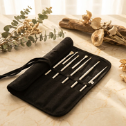 22-Slot Roll-Up Brush Storage Bag 