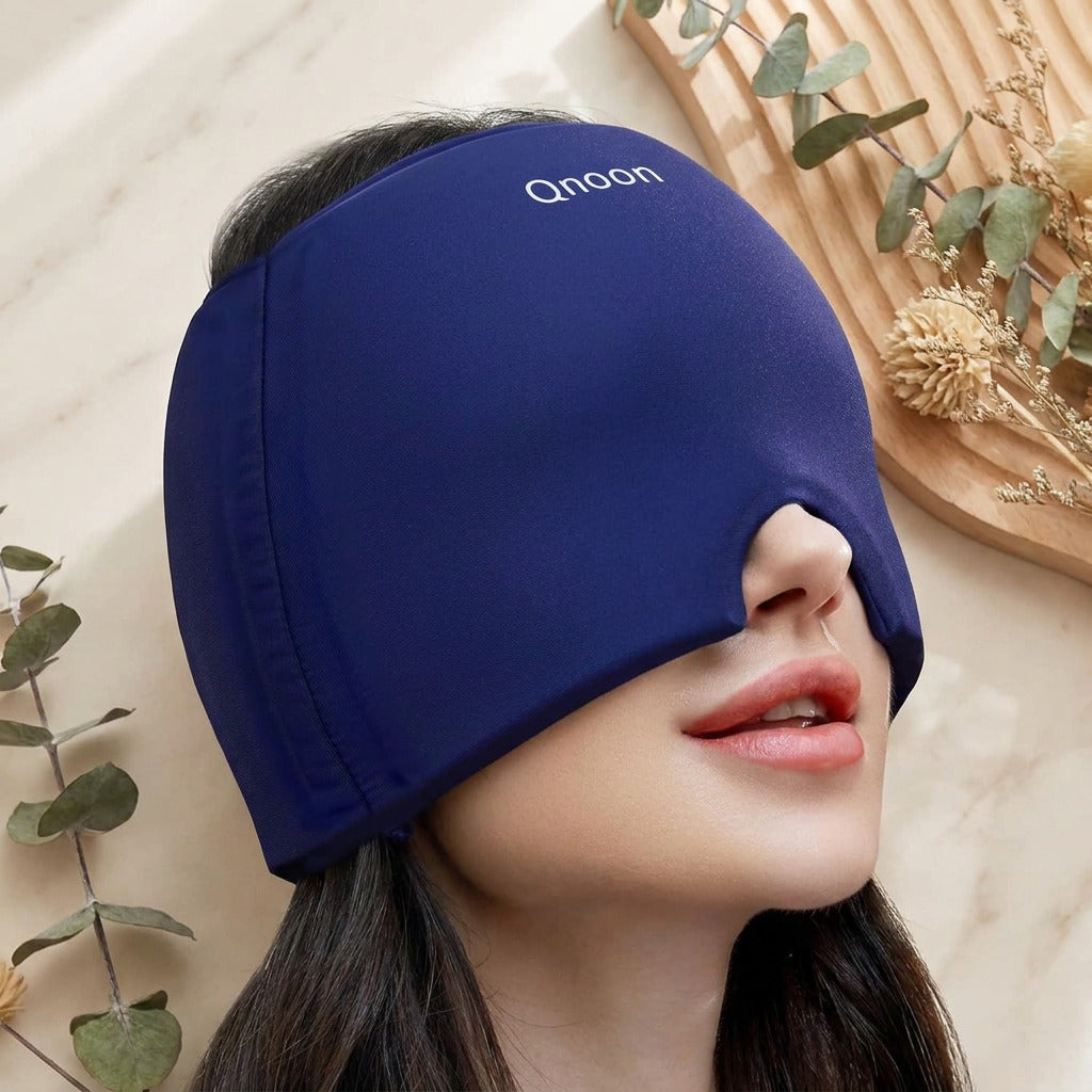 Migraine Relief Cap, Headache Relief Cap Mask Products, Cooling Odorless Gel Ice Head Wrap for Tension, Stress,Hangover & Puffy Eyes