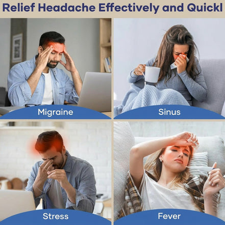 Migraine Relief Cap, Headache Relief Cap Mask Products, Cooling Odorless Gel Ice Head Wrap for Tension, Stress,Hangover & Puffy Eyes