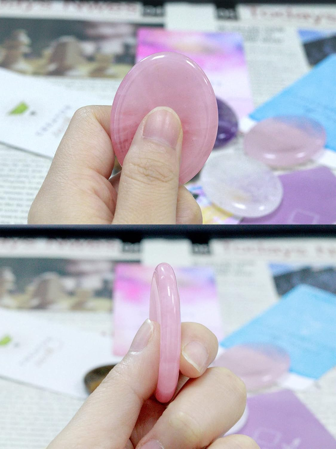 Amethyst & Rose Quartz Worry Stones (Set of 2)