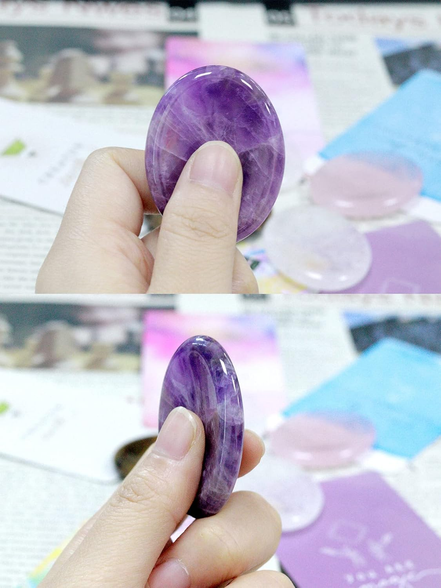 Amethyst & Rose Quartz Worry Stones (Set of 2)