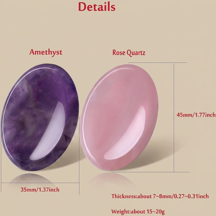 Amethyst & Rose Quartz Worry Stones (Set of 2)
