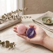 Amethyst & Rose Quartz Worry Stones (Set of 2)