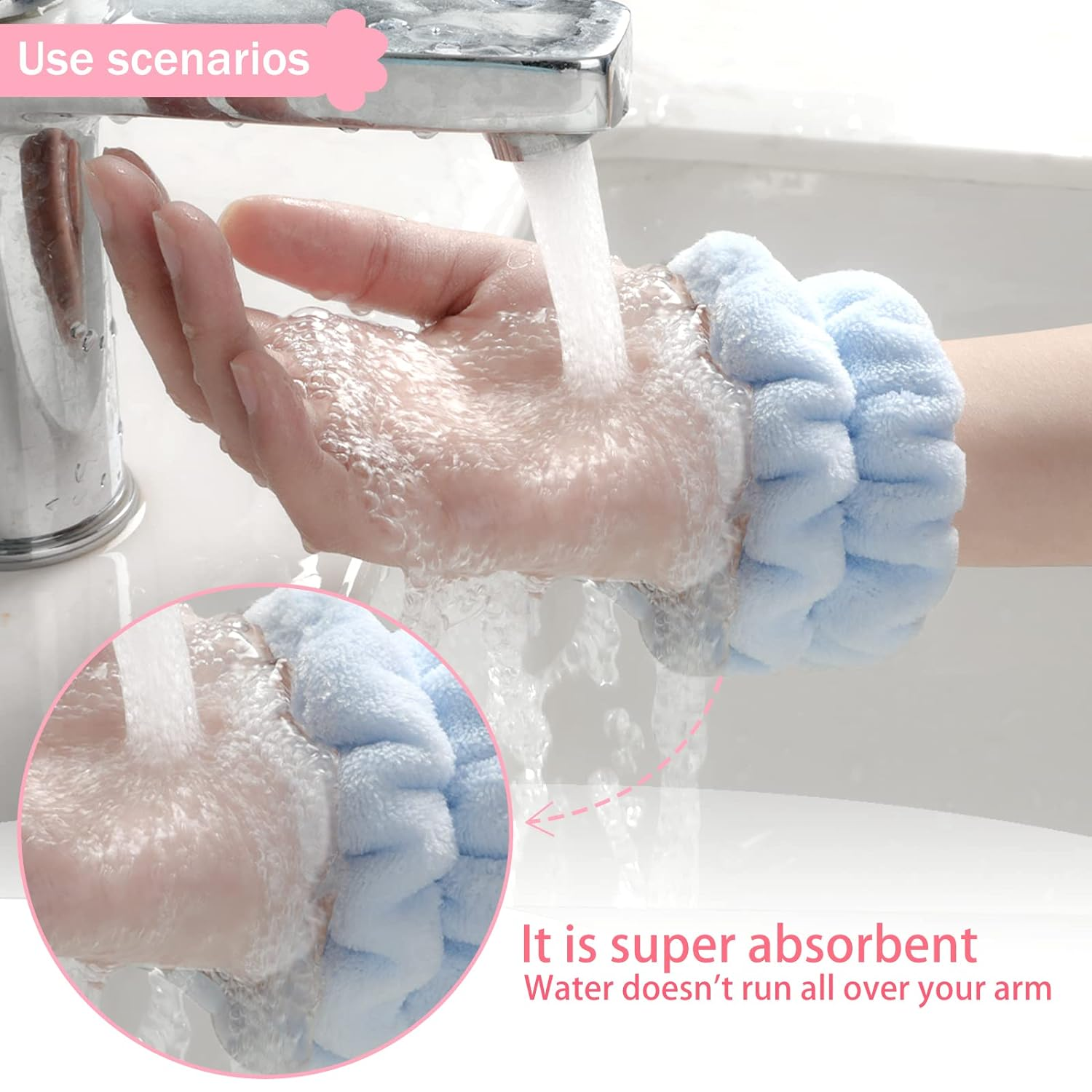 Absorbent Wrist Wash Bands (Set of 2)