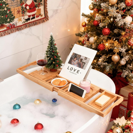 Adjustable Bamboo Bathtub Caddy Tray