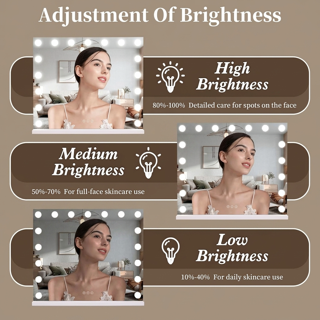 Hollywood Vanity Mirror with 17 LED Lights & 10X Magnification
