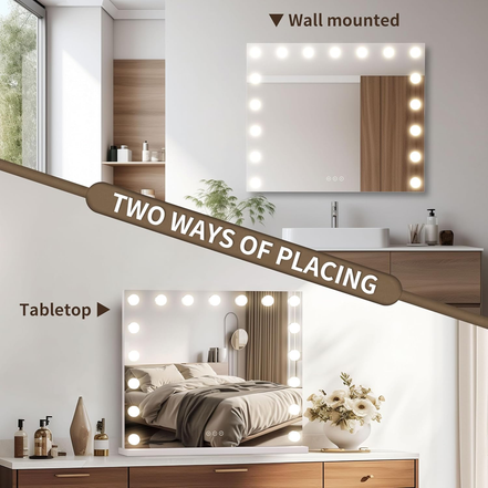 Hollywood Vanity Mirror with 17 LED Lights & 10X Magnification
