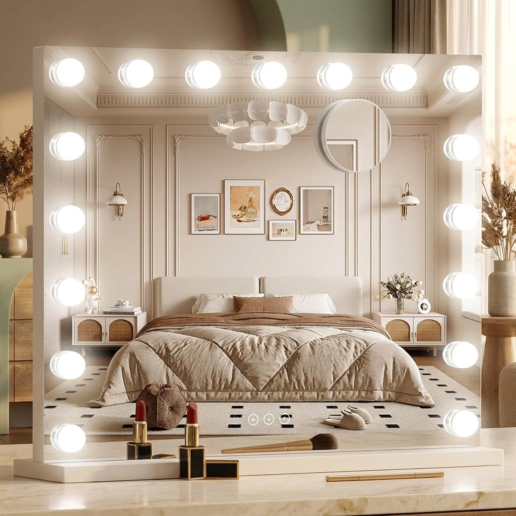 Hollywood Vanity Mirror with 17 LED Lights & 10X Magnification