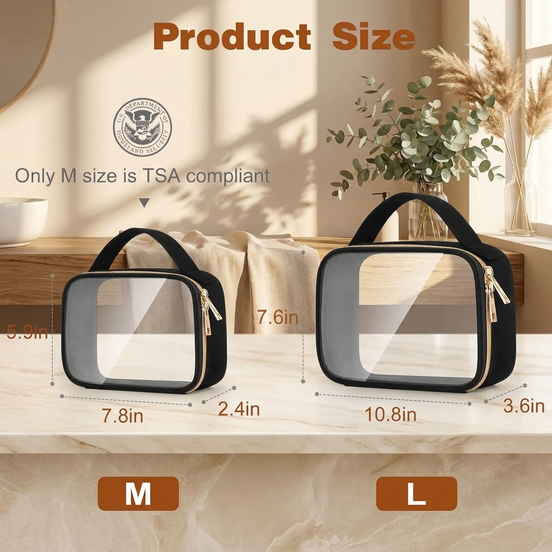 Clear PVC Toiletry Bag Set (3 Pack)