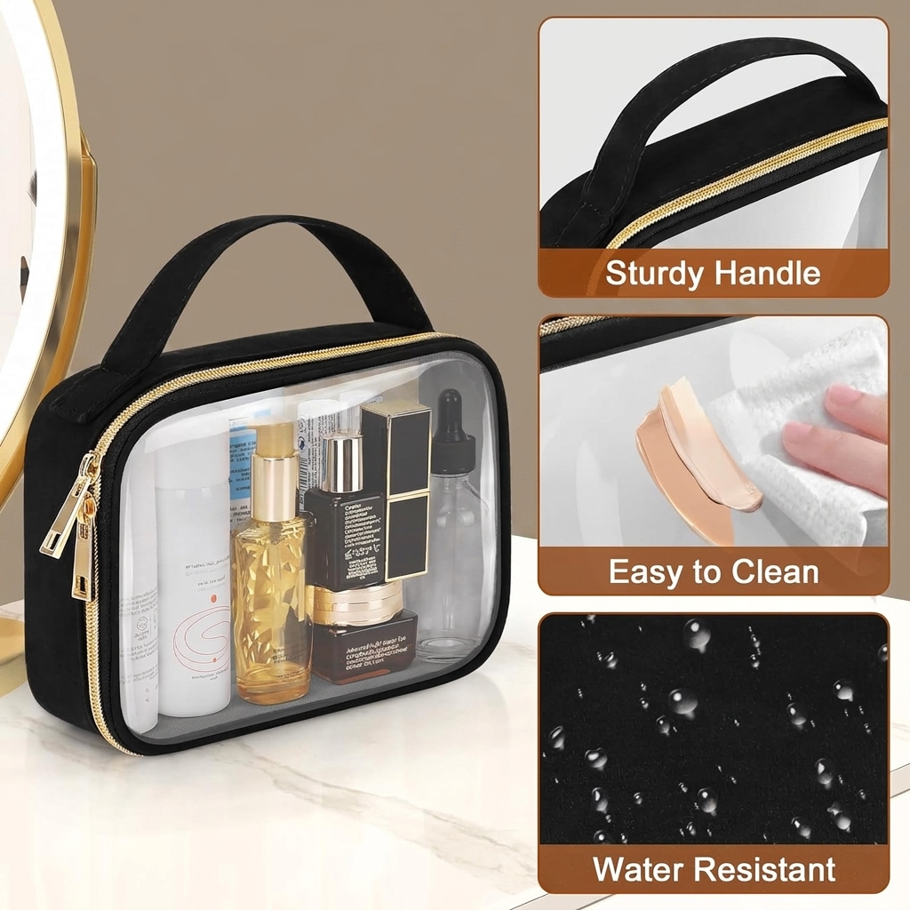 Clear PVC Toiletry Bag Set (3 Pack)
