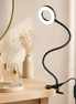 Wellness Series 20-Inch Black LED Clip-On Ring Light Desk Lamp
