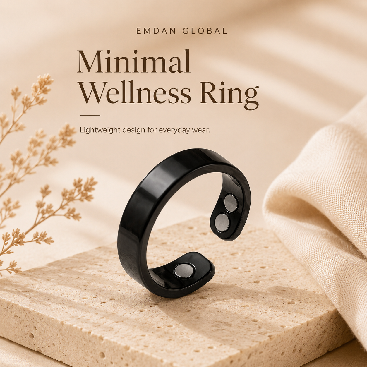 Stainless Steel Open Wellness Ring – Minimal Unisex Everyday Band