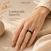 Stainless Steel Open Wellness Ring – Minimal Unisex Everyday Band