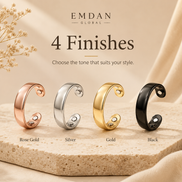 Stainless Steel Open Wellness Ring – Minimal Unisex Everyday Band