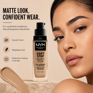 NYX PROFESSIONAL MAKEUP Can'T Stop Won'T Stop Foundation, 24H Full Coverage Matte Finish - Buff