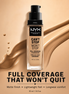 NYX PROFESSIONAL MAKEUP Can'T Stop Won'T Stop Foundation, 24H Full Coverage Matte Finish - Buff