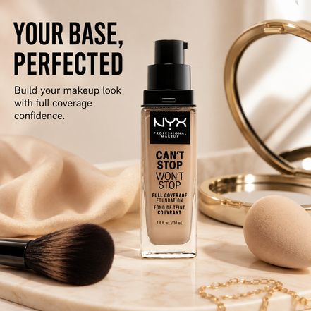 NYX PROFESSIONAL MAKEUP Can'T Stop Won'T Stop Foundation, 24H Full Coverage Matte Finish - Buff