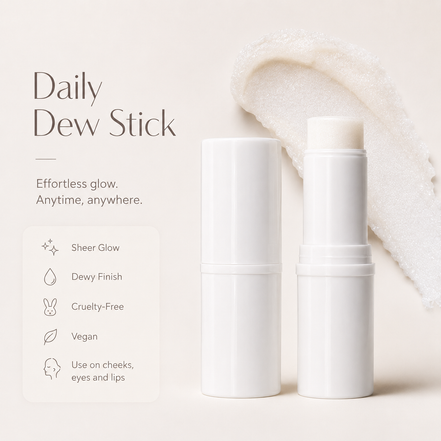 Daily Dew Stick, Cooling Highlighter Stick for Dewy Skin, Gives Your Complexion a Radiant Glow, Vegan & Cruelty-Free, Iridescent