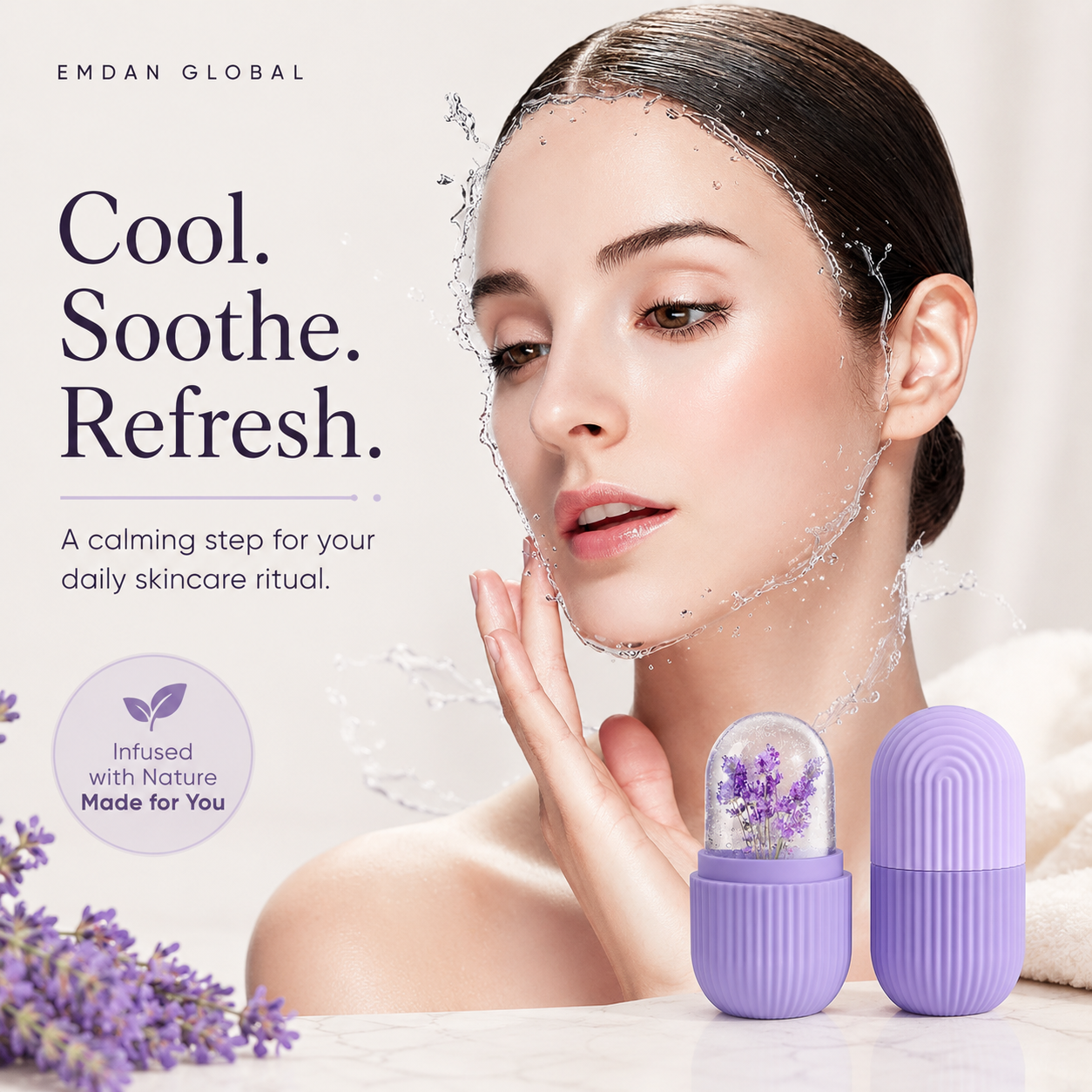 Reusable Ice Roller for Face & Eyes | Premium Facial Ice Mold for Skin Care | Face Cooling Roller for Refreshing Glow