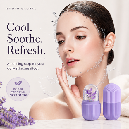 Reusable Ice Roller for Face & Eyes | Premium Facial Ice Mold for Skin Care | Face Cooling Roller for Refreshing Glow