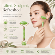3-In-1 Natural Jade Roller and Gua Sha Set for Face and Eye Ice Roller Facial Cooling Massage Roller
