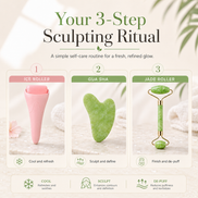 3-In-1 Natural Jade Roller and Gua Sha Set for Face and Eye Ice Roller Facial Cooling Massage Roller