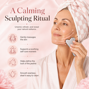 Gua Sha & Face Roller, Stainless Steel Gua Sha Facial Tools for Face, Eyes, Chin & Jawline Sculpting, Body Gua Sha Tools with Pouch
