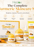 Turmeric Skincare Set – Turmeric Face Cleanser, Body Scrub, Cream & Facial Serum – Skin Brightening Hyperpigmentation Treatment, Dark Spot Corrector – Skincare Kit for a Glowing Complexion