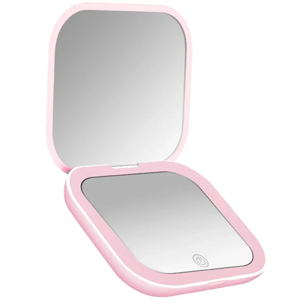 2X LED Compact Travel Makeup Mirror