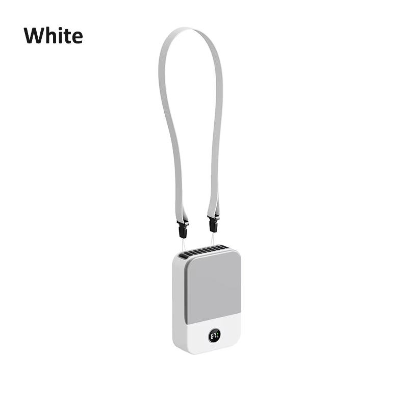 Bladeless Hanging Neck & Waist Fan – 3-Speed, USB Rechargeable 