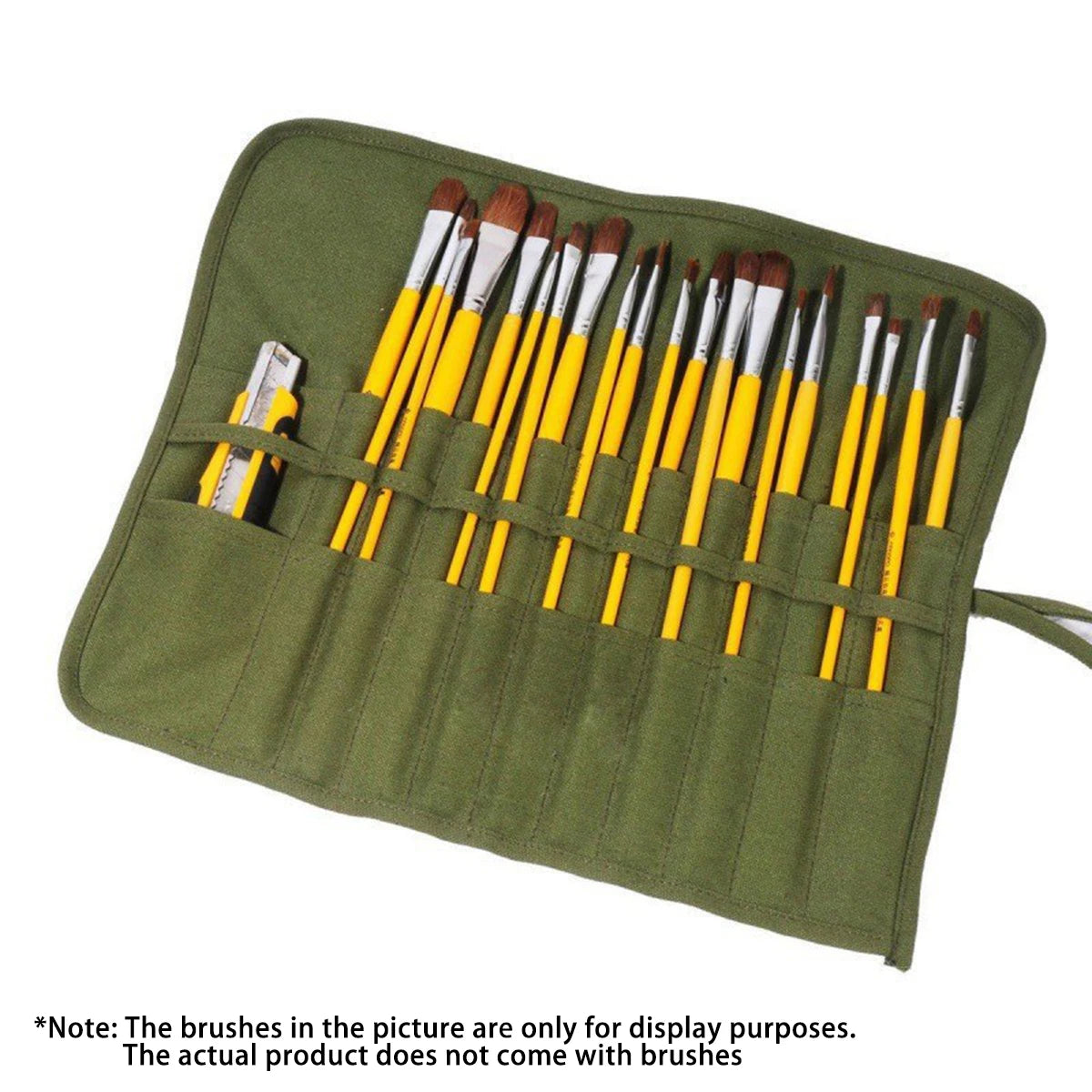 22-Slot Roll-Up Brush Storage Bag 