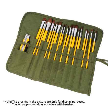 22-Slot Roll-Up Brush Storage Bag 