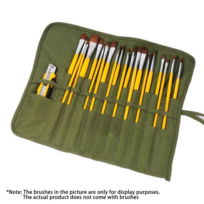 22-Slot Roll-Up Brush Storage Bag 
