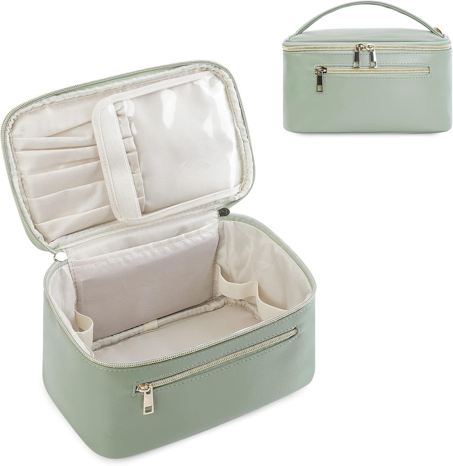 Vegan Leather Travel Makeup Organizer Bag