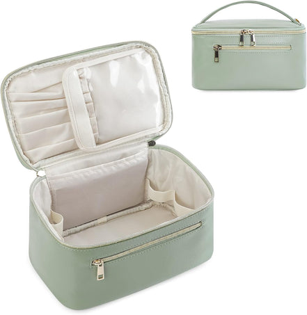 Vegan Leather Travel Makeup Organizer Bag